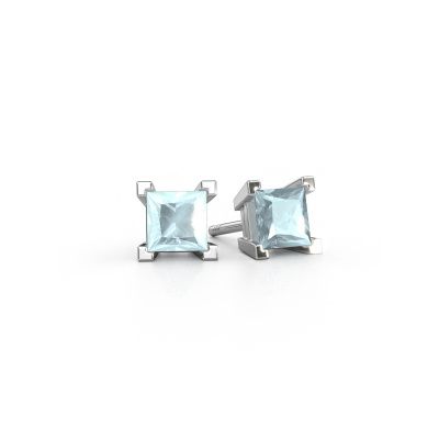 Stud earrings Ariane 585 white gold aquamarine 5 mm