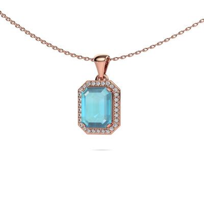 Anhänger Dodie 585 Roségold Blau Topas 8x6 mm