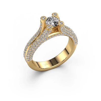 Bague de fiançailles Stefanie 2 585 or jaune diamant synthétique 1.50 crt