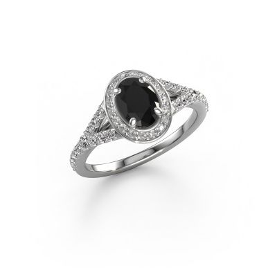Verlobungsring Pamela OVL 950 Platin Schwarz Diamant 1.386 crt