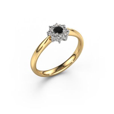 Bague de fiançailles Carolyn 1 585 or jaune diamant noir 0.12 crt