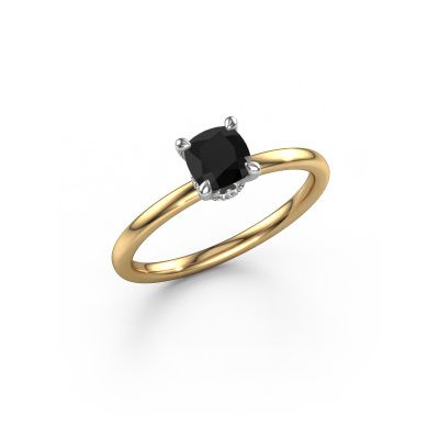 Engagement ring Crystal CUS 3 585 gold black diamond 0.70 crt