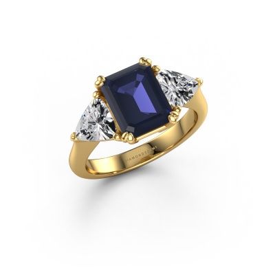 Engagement ring Paula 585 gold sapphire 9x7 mm