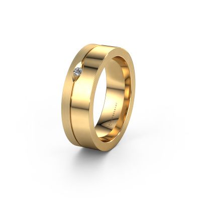Wedding ring WH0329L16B 585 gold zirconia ±0.24x0.08 in