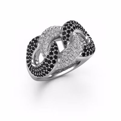 Ring Kylie 3 13mm 950 platinum black diamond 1.371 crt