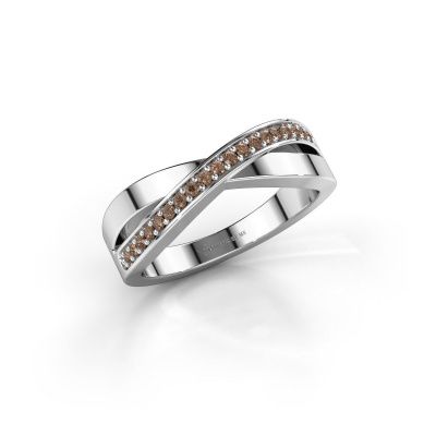 Ring Kaley 950 platina bruine diamant 0.143 crt