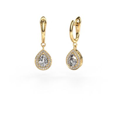 Drop earrings Ginger 1 585 gold zirconia 7x5 mm