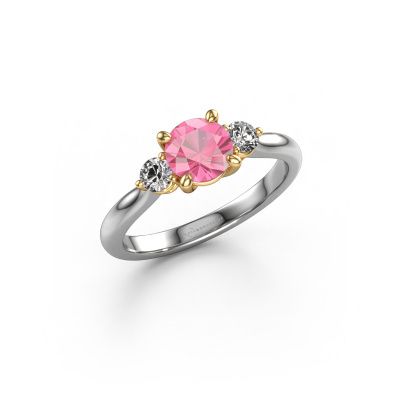 Verlobungsring Lieselot RND 585 Weißgold Pink Saphir 6.5 mm
