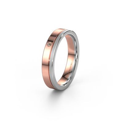 Bague d'amitié WH0301L14APM 585 or rose diamant brun ±4x1.7 mm