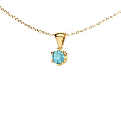 Necklace Fran 585 gold blue topaz 5 mm