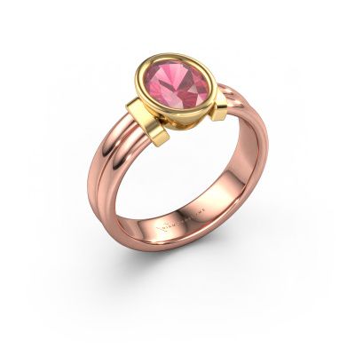 Ring Gerda 585 rose gold tourmaline pink 8x6 mm