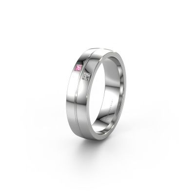 Wedding ring WH0231L25BP 585 white gold pink sapphire ±0.20x0.08 in