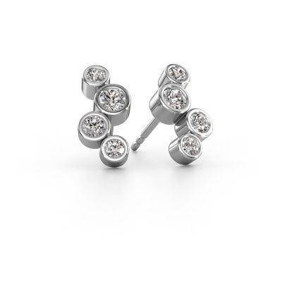 Clous d'oreilles Marlys 2 585 or blanc zircone 2.5 mm