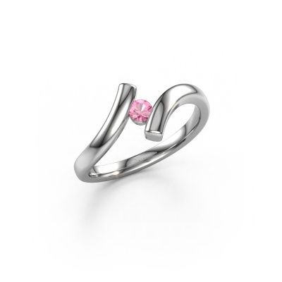 Ring Amy 585 Weißgold Pink Saphir 4 mm