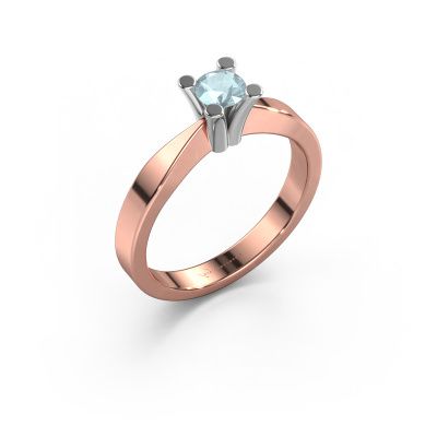 Engagement ring Ichelle 1 585 rose gold aquamarine 4.2 mm