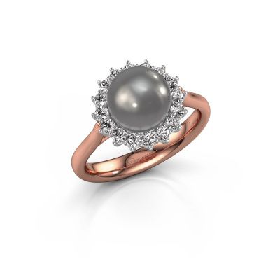 Ring Akiko 585 Roségold Grau Perl 9 mm