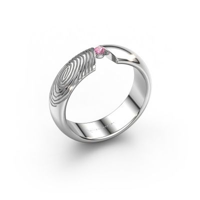 Wedding ring Leonila 950 platinum ±5,5x1.8 mm pink sapphire