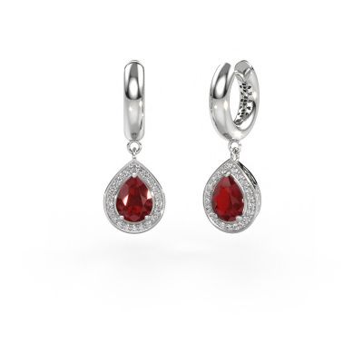 Pendants d'oreilles Barbar 1 950 platine rubis 7x5 mm