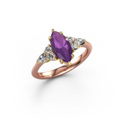 Verlobungsring Melani MRQ 585 Roségold Amethyst 11x5.5 mm