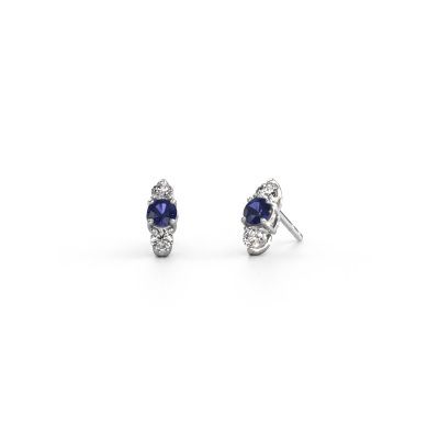 Earrings Amie 950 platinum sapphire 4 mm