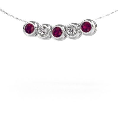 Collier Kim 5 585 or blanc rhodolite 4 mm