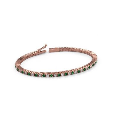 Bracelet tennis Karin 2.4 mm 585 or rose emeraude 2.4 mm