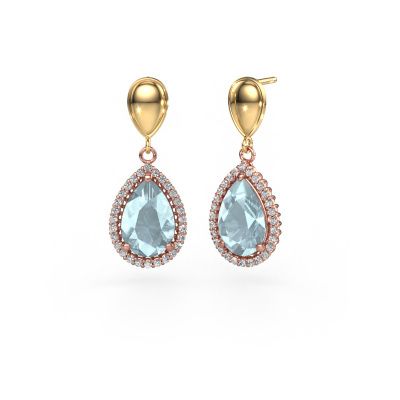 Ohrhänger Tilly per 1 585 Roségold Aquamarin 12x8 mm