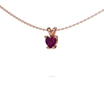 Necklace Sam Heart 585 rose gold rhodolite 5 mm