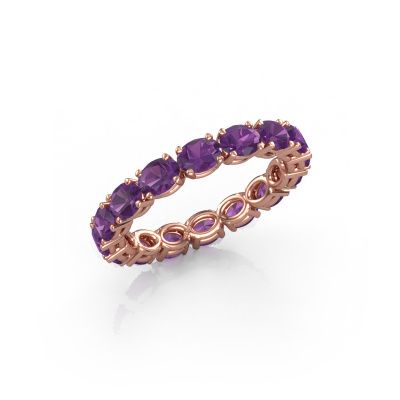 Ring Vivienne OVL 4x3 585 rose gold amethyst 4x3 mm