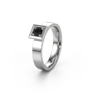Wedding ring WH2112L14A 950 platinum black diamond ±0.16x0.07 in