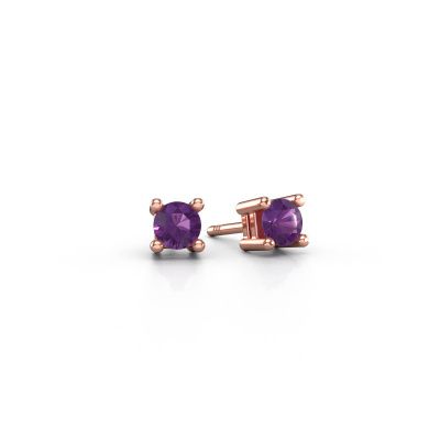 Stud earrings Eline 585 rose gold amethyst 5 mm