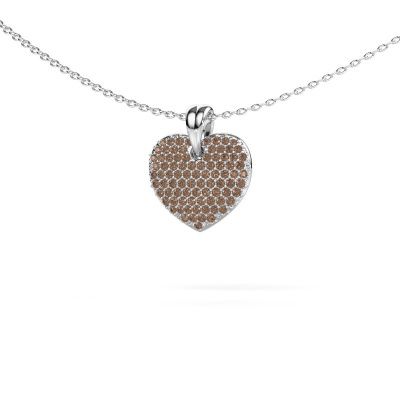 Anhänger Heart 5 585 Weißgold Braun Diamant 0.402 crt