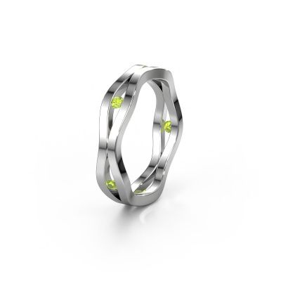 Wedding ring WH2122L 585 white gold peridot ±5x1.8 mm