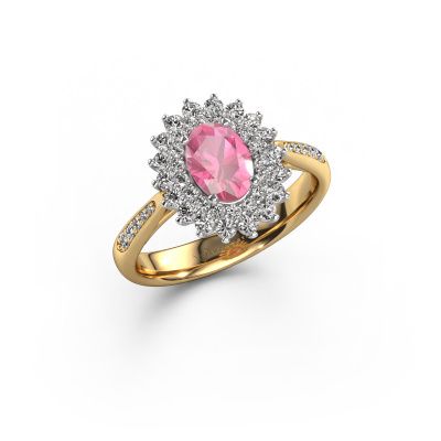 Engagement ring Alina 2 585 gold pink sapphire 7x5 mm