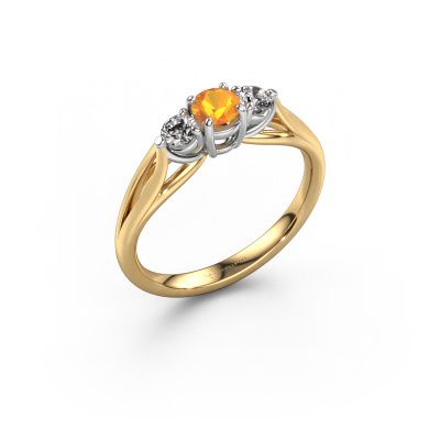 Bague de fiançailles Amie RND 585 or jaune citrine 4.2 mm