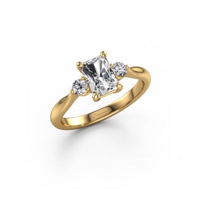 Engagement ring Lieselot RAD 585 gold lab grown diamond 1.19 crt