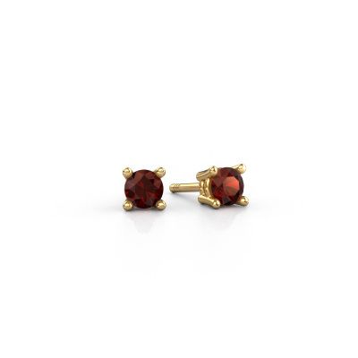 Clous d'oreilles Jannette 585 or jaune grenat 4 mm