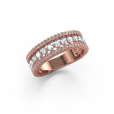 Ring Elizbeth 1 585 rose gold aquamarine 2 mm