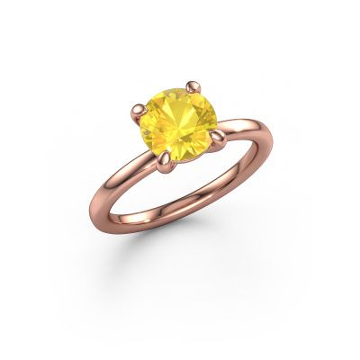 Verlobungsring Simone RND 1 585 Roségold Gelb Saphir 7.3 mm