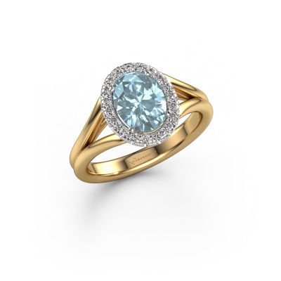 Engagement ring Verla ovl 1 585 gold blue lab grown diamond 8x6 mm