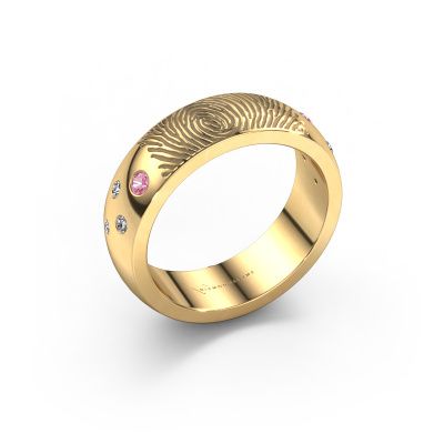 Alliance Minke 585 or jaune ±6x2.3 mm saphir rose