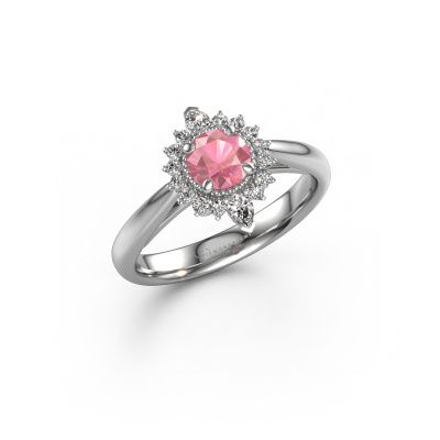 Engagement ring Susan 585 white gold tourmaline pink 5 mm