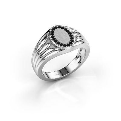 Pinky Ring Marinus 585 Weißgold Schwarz Diamant 0.18 crt