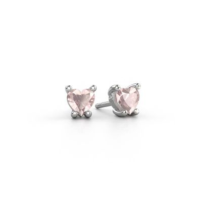 Earrings Sam Heart 950 platinum morganite champagne 5 mm