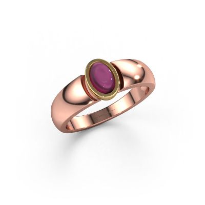 Ring Tonneke 585 rose gold rhodolite 6x4 mm
