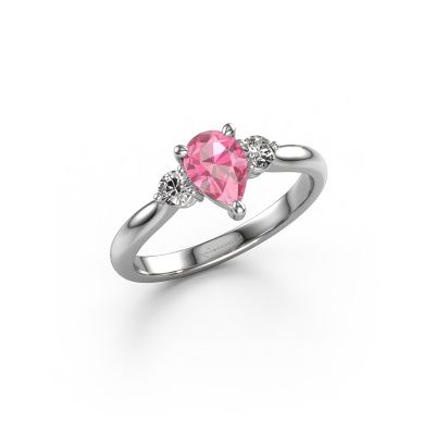 Verlobungsring Lieselot PER 950 Platin Pink Saphir 7x5 mm