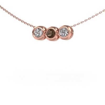 Kette Kim 3 585 Roségold Rauchquarz 4 mm