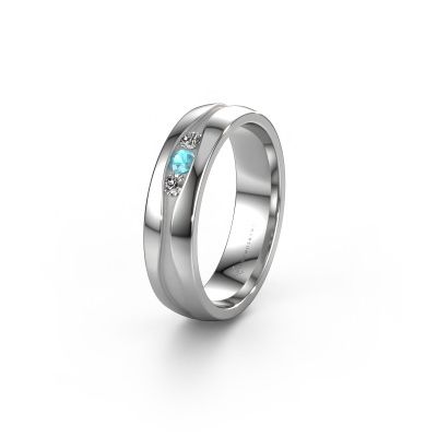 Wedding ring WH0172L25A 585 white gold blue topaz ±0.20x0.07 in