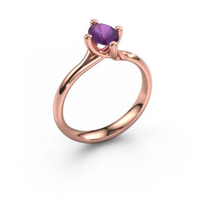 Engagement ring Dewi Oval 585 rose gold amethyst 7x5 mm