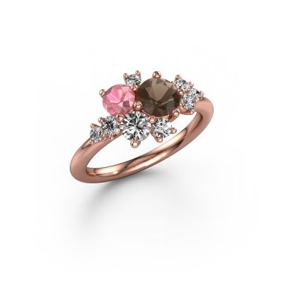 Ring Veronica 585 rose gold smokey quartz 5.4 mm